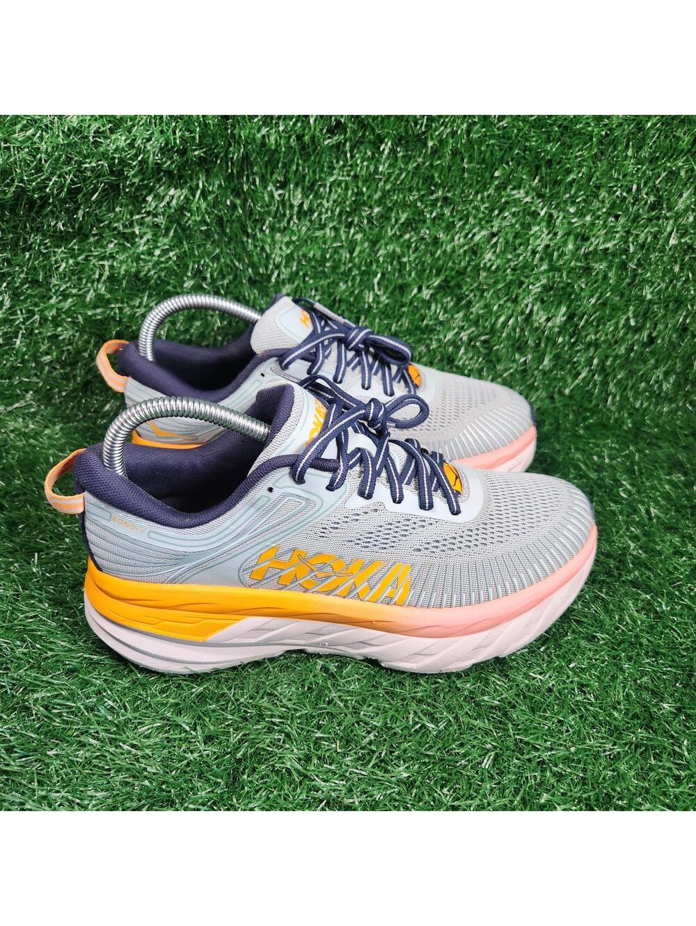 Hoka One One Bondi 7 Running Shoes Womens Size 7.5 Blue Cushioned 1110519 BHBI
